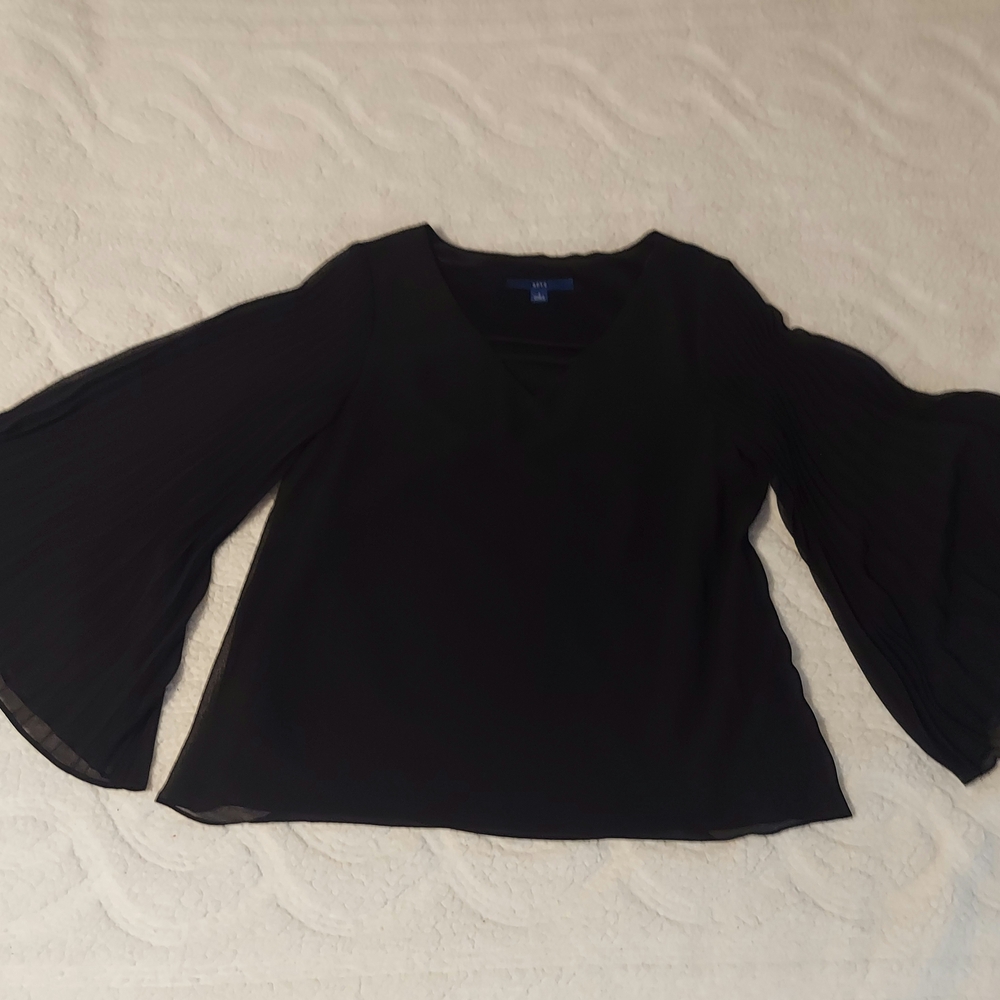 Apt. 9 Chic Black Blouse with Bell Sleeves